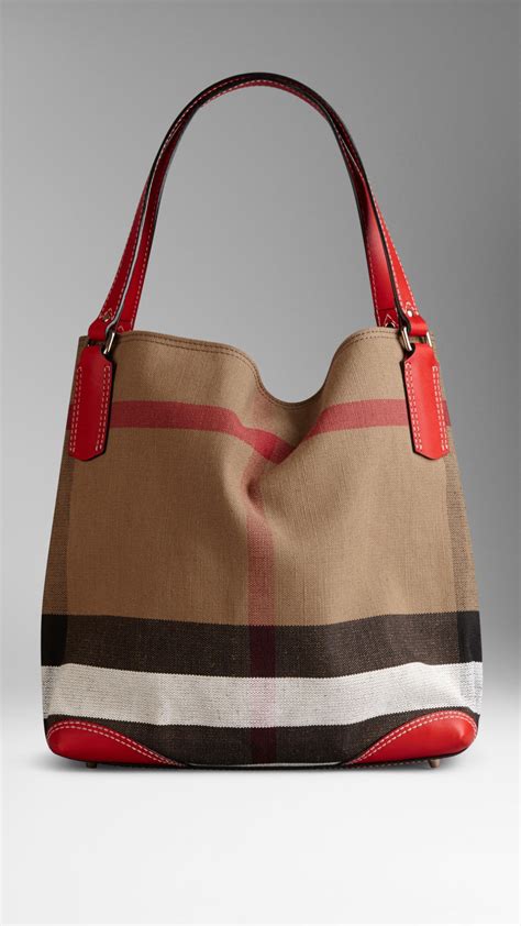 burberry medium brit check tote red|Burberry Medium Check Tote .